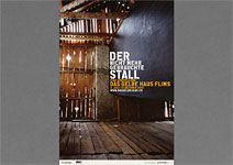 Das Gelbe Haus Flims - Der nicht mehr gebrauchte Stalle, Plakat + Beschriftung